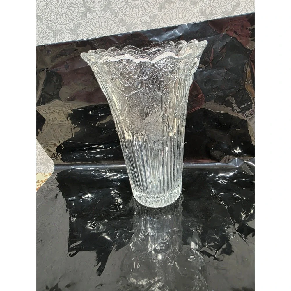 Crystal Clear Glass Vases and Bowls Set Home‎ Decor Floral Arrangement lot of 3